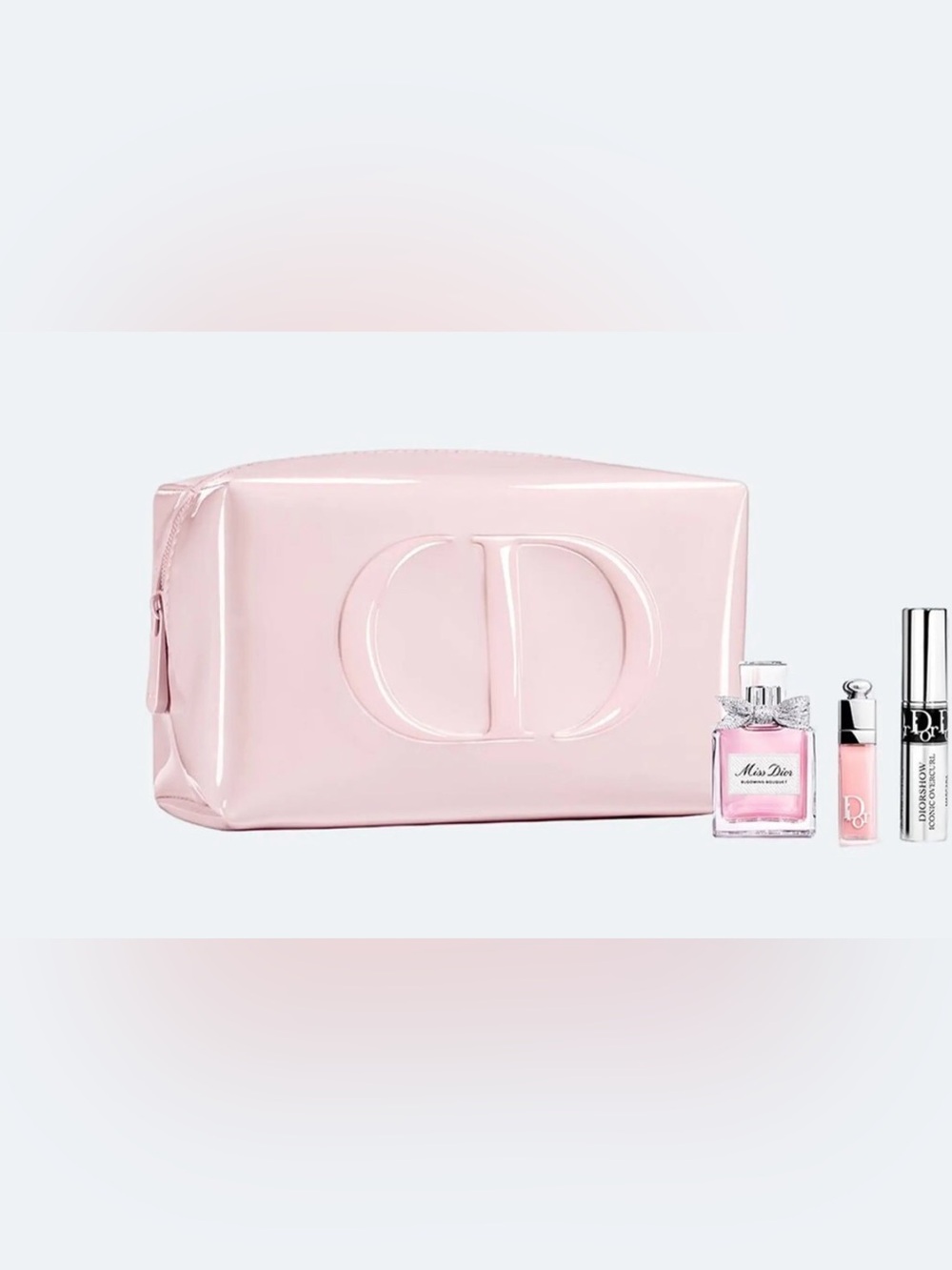 DIOR MISS DIOR BLOOMING BOUQUET MINIATURE GIFT SET WITH MAKEUP BAG LIP GLOSS